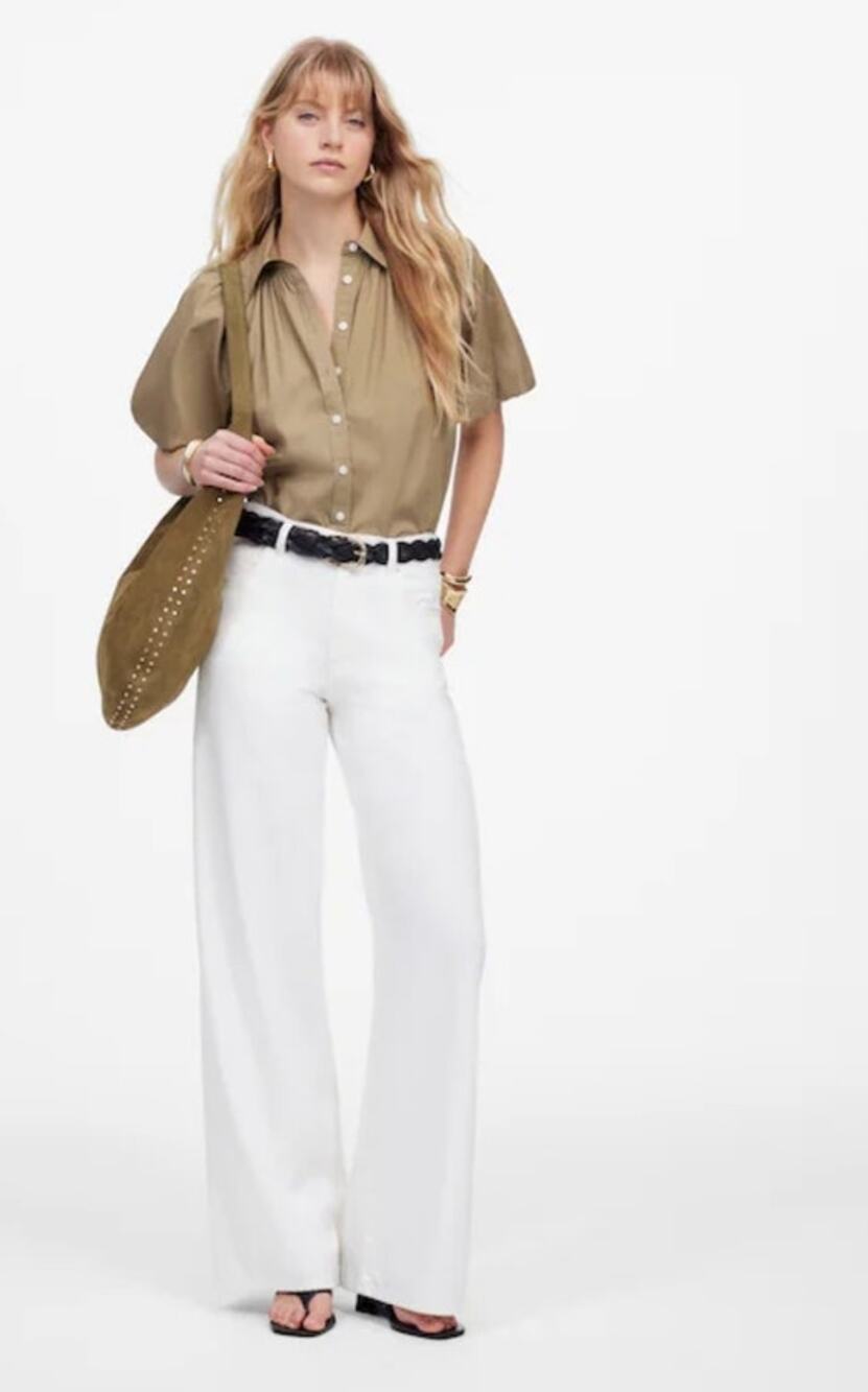 NWT Madewell Superwide-Leg Jeans: Airy Denim Edition White 24